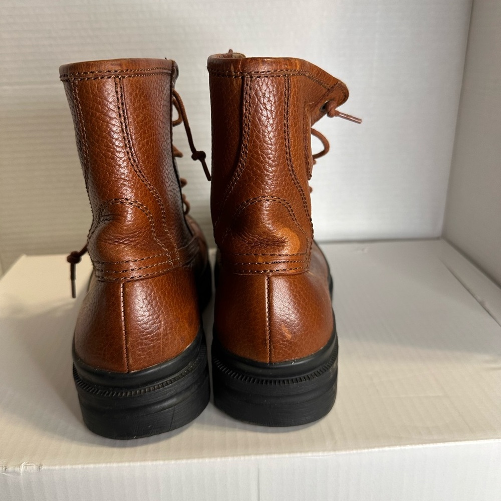 Polo Ralph Lauren Udel Dark Brown Leather Duck Boots Mens Size 7D - Picture 4 of 11